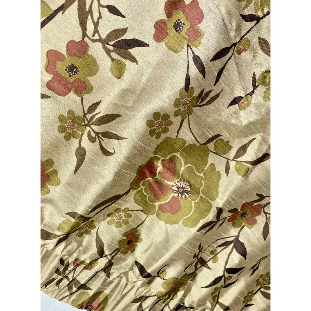 2 Vintage Springs Global Luxury Valances Curtains Window Treatments Gold Floral